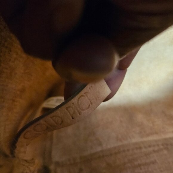 Cold Picnic 90s Funky Leather and Acrylic Wool Tote Bag - Picture 3 of 4